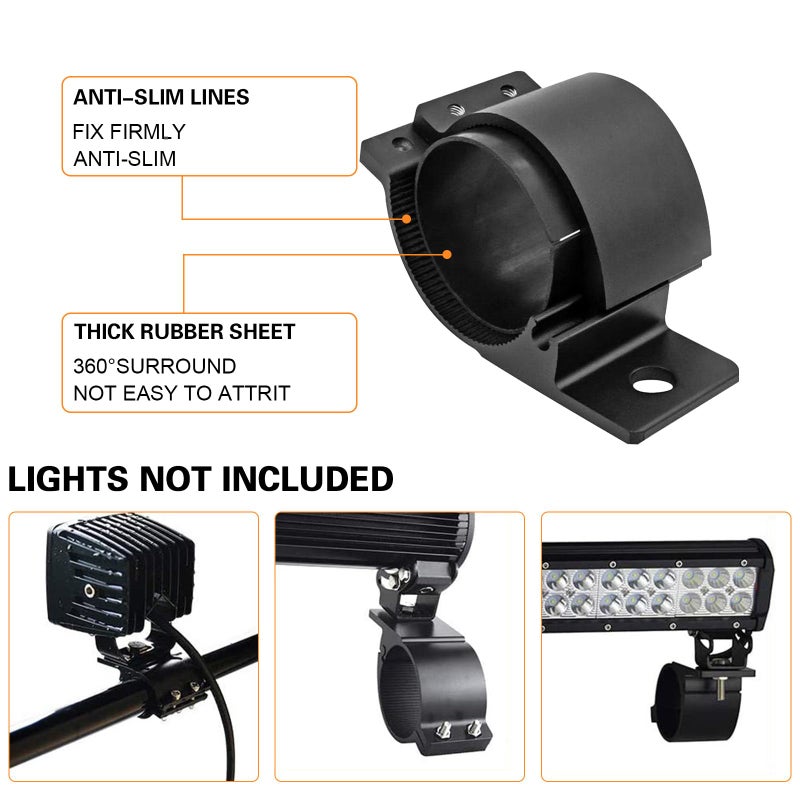 KMFCDAE Tube Clamp Mounting Bracket for 3 Inch Bull Bar Roof Rack Roll Cage Mounts LED Square Round Work Light & Light Bar (Adjustable Between 72-79mm/2.8-3.1inch ) - Image 4